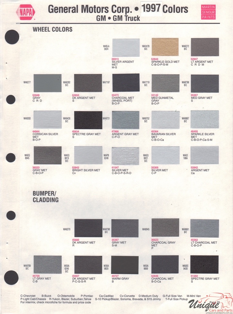 1997 General Motors Paint Charts Martin-Senour 7
